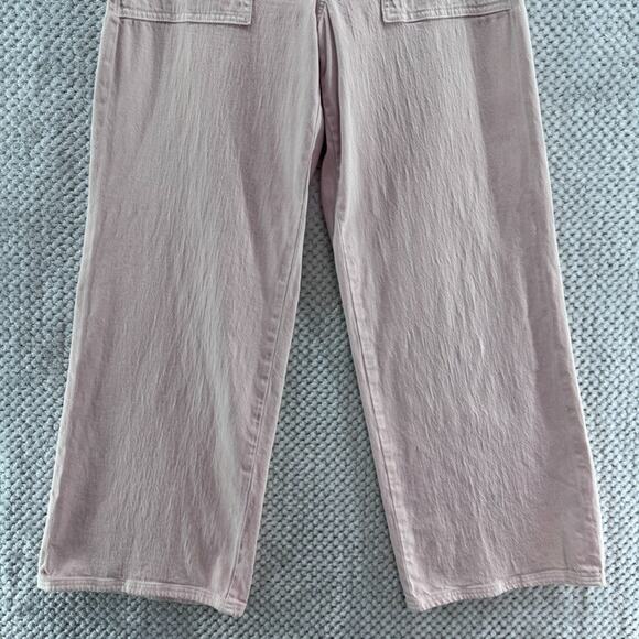 American Eagle Jeans Womens 8 Pink Cotton High Rise Wide Leg Patch Pocket - Picture 4 of 16